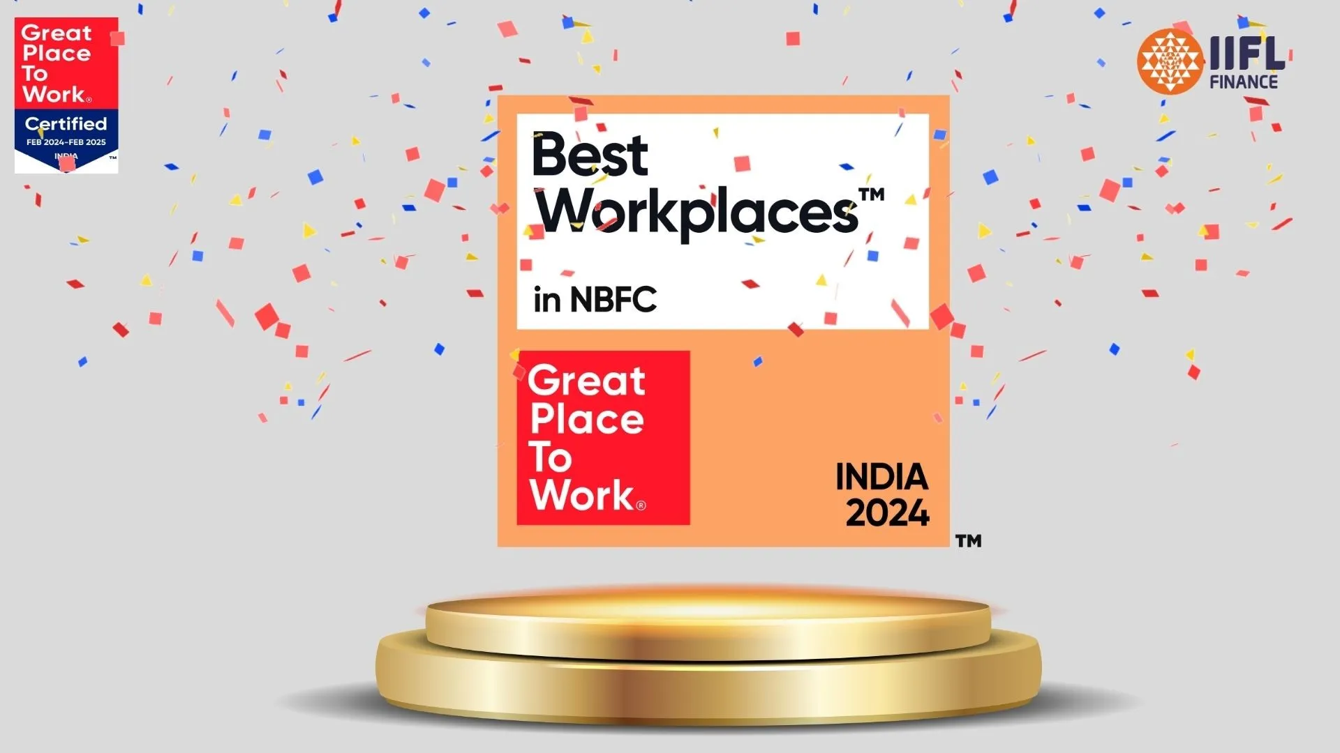 IIFL फायनान्सला ग्रेट प्लेस टू वर्क® इंडिया द्वारे 2024 साठी NBFC उद्योगातील सर्वोत्कृष्ट कार्यस्थळ म्हणून मान्यता मिळाली