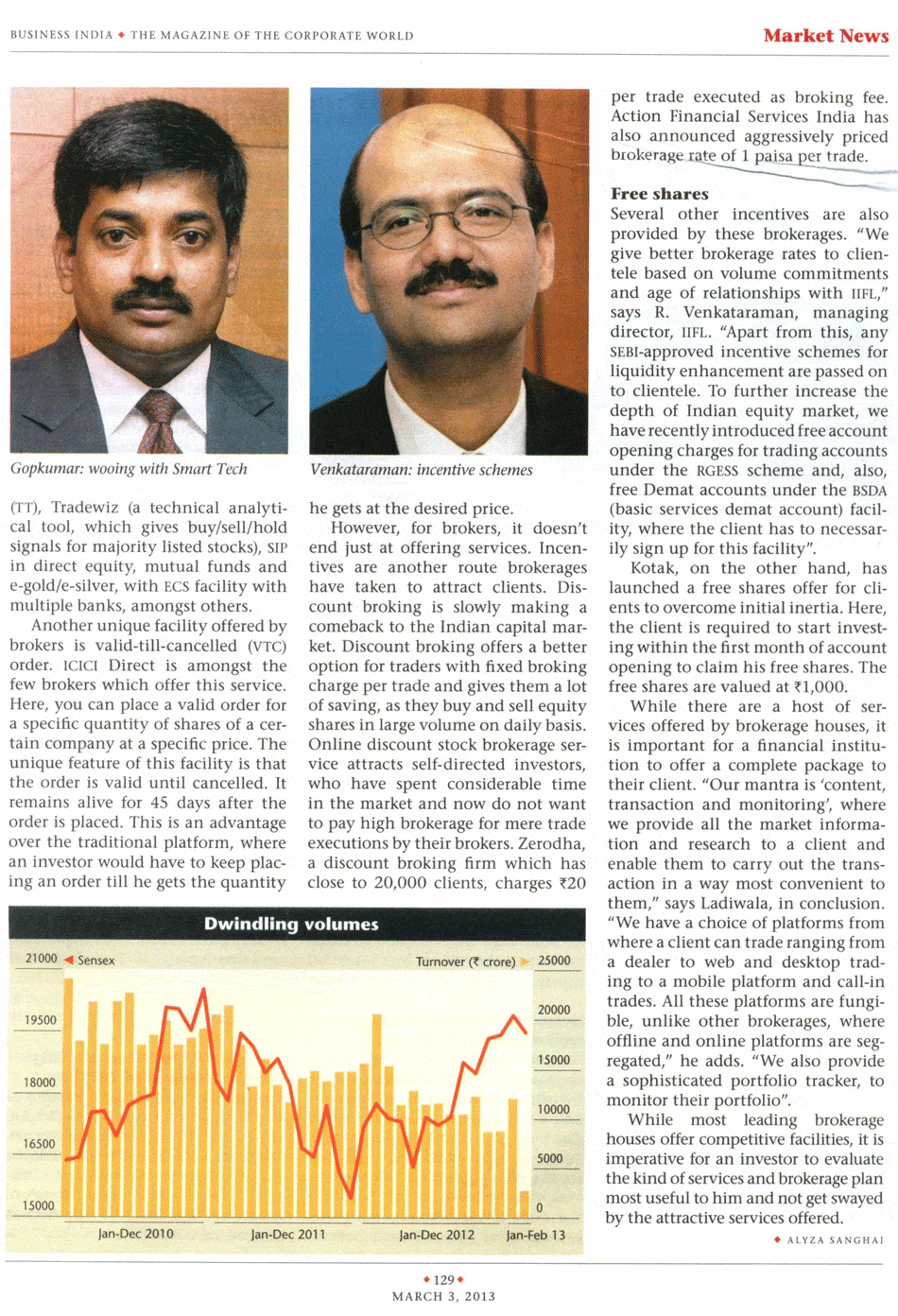 R Venkataraman in Business India magazine