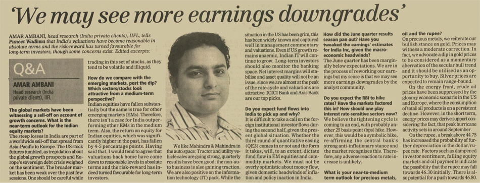 We may see more earnings downgrades