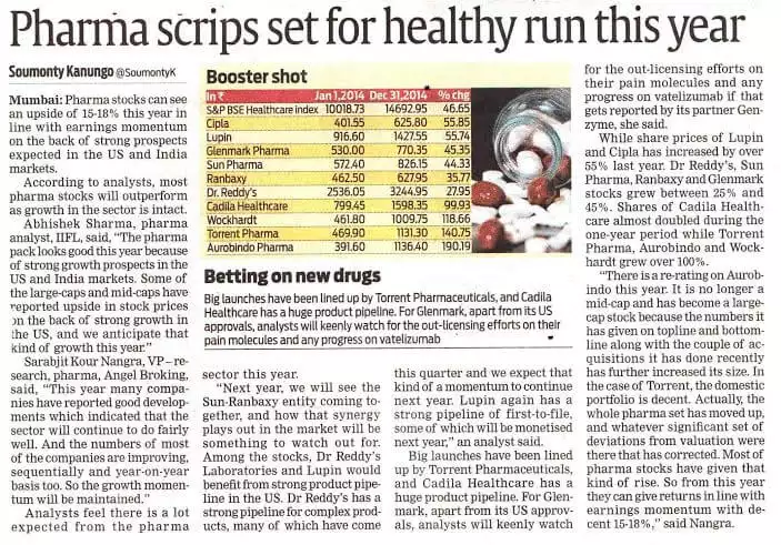 Pharma scrips set for healthy run this year
