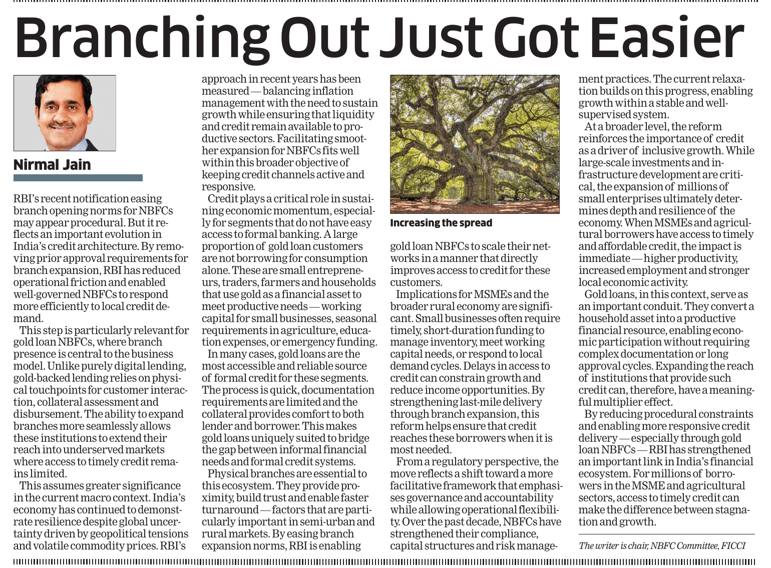 Mr. Nirmal Jain in The Economic Times - "…