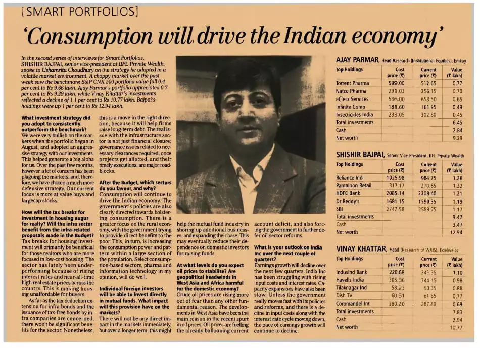 Consumption will drive the Indian economy
