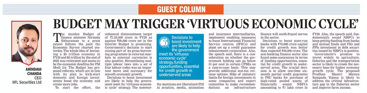 Budget May Trigger 'Virtuous Economic Cycle'