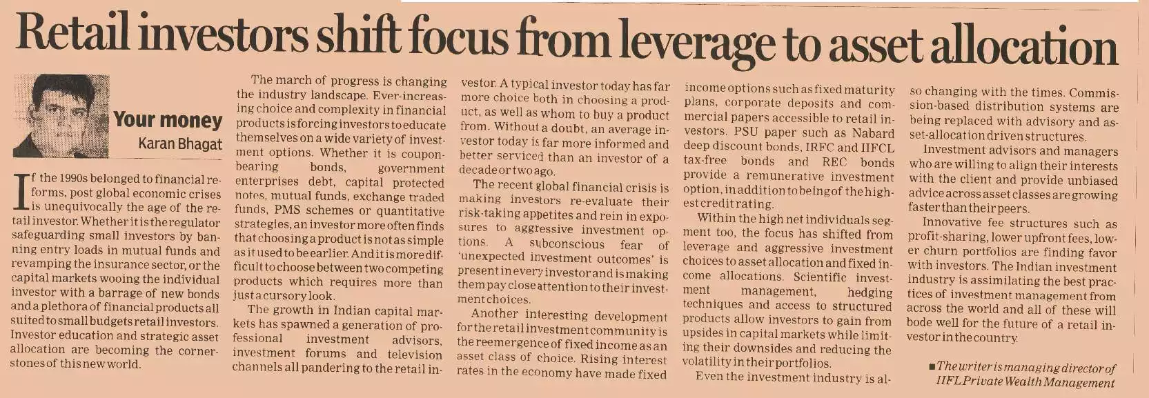 Retail investor shift to focus from leverage to asset allocation