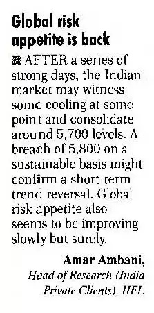 Global risk appetite is back