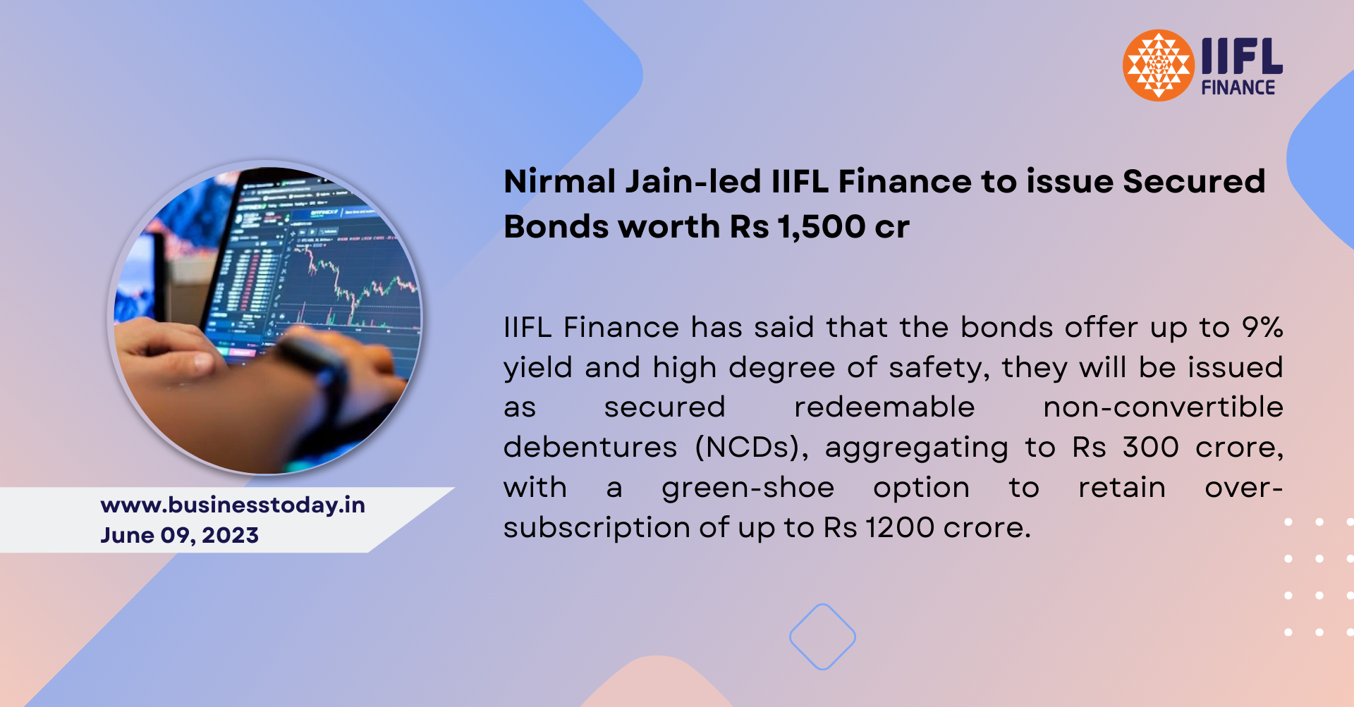 Nirmal Jain-led IIFL Finance to issue secured bonds worth Rs 1,500 cr