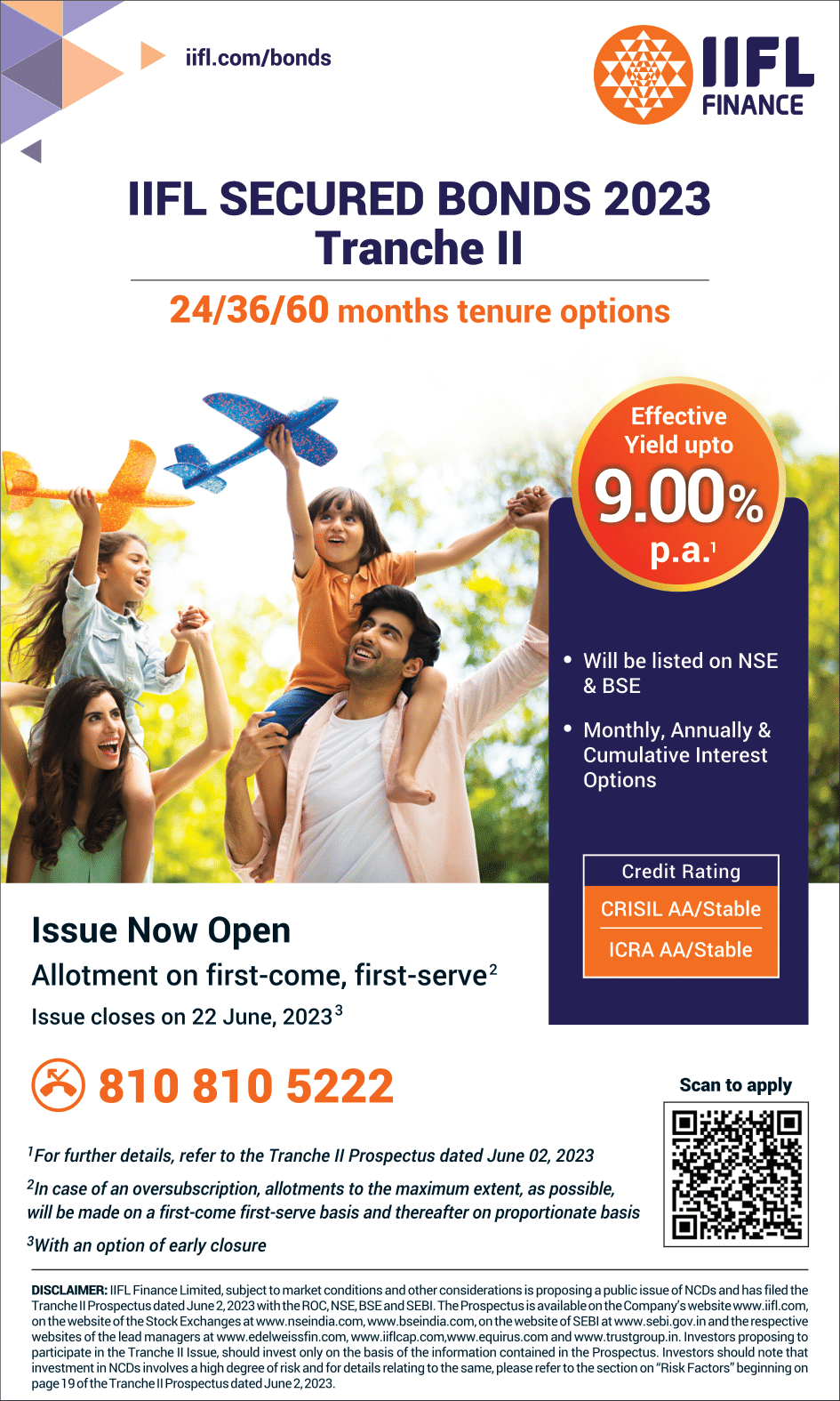 IIFL Finance to Offer Up to 9% Interest on Bonds; Issue Closes on June 22
