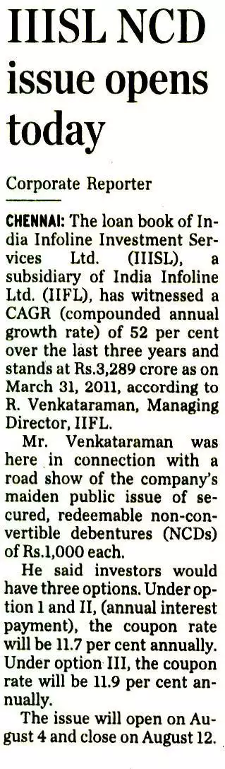 IIISL NCD issue opens today