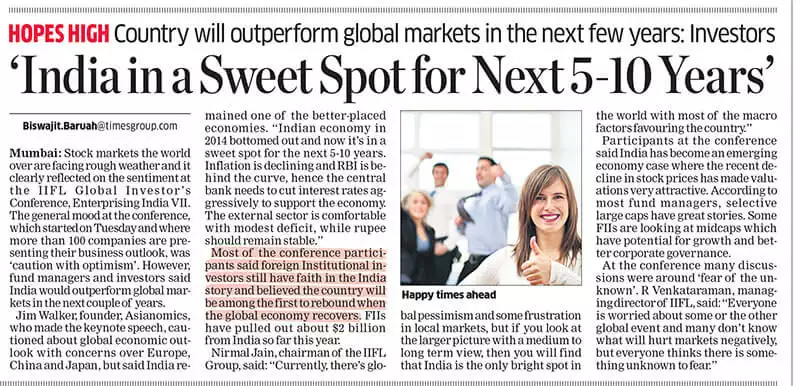 India in a Sweet Spot for Next 5-10 Years