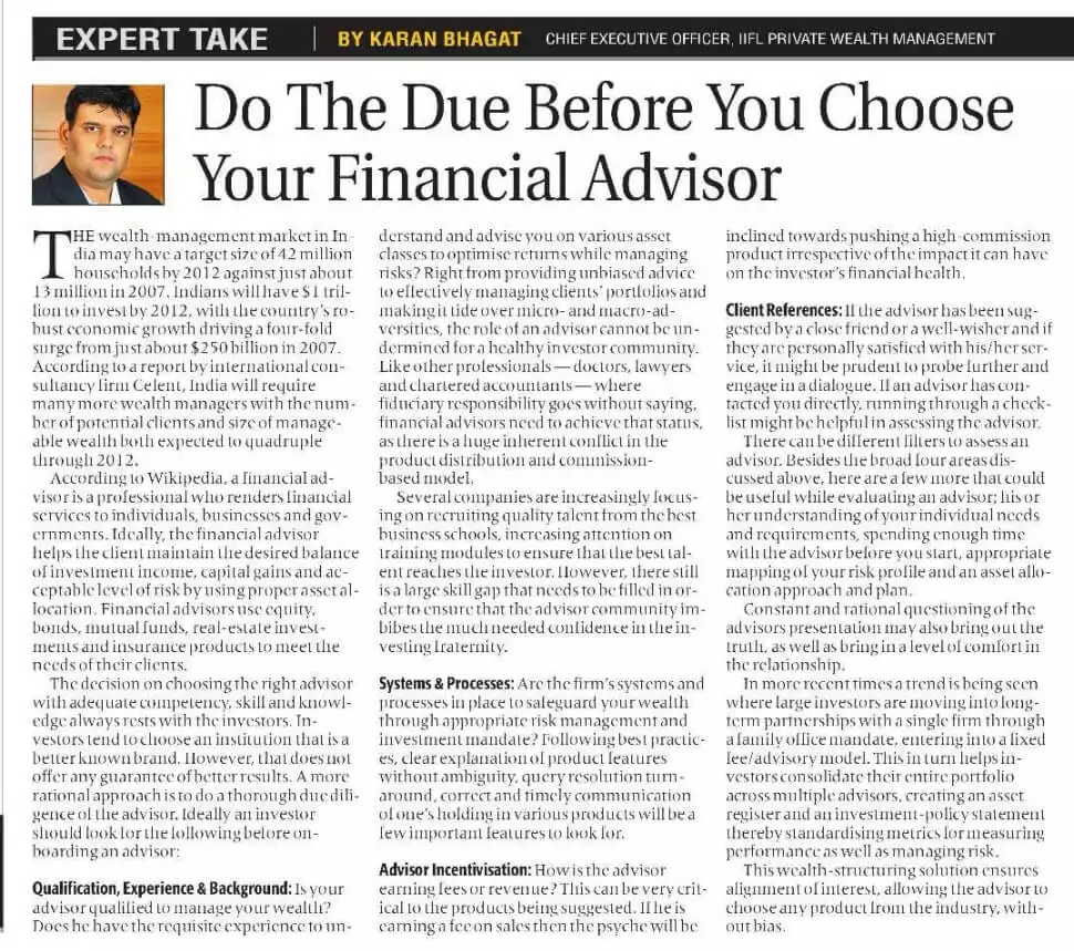Do the Due Before You Choose Your Financial Investor