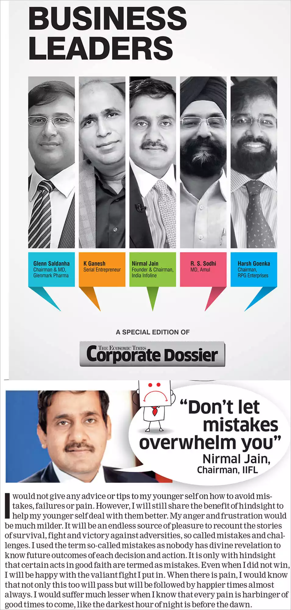 Don't let mistakes overwhelm you - Nirmal Jain