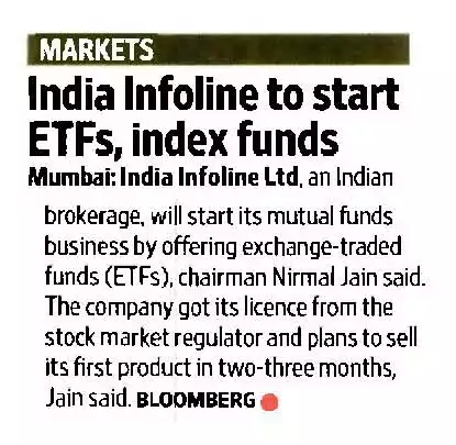 India Infoline to start ETFs, index funds