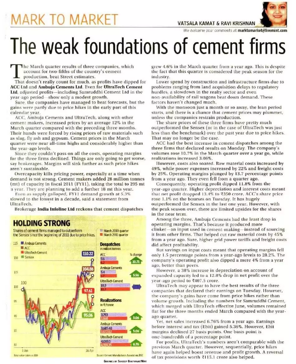The weak foundations of cement firms