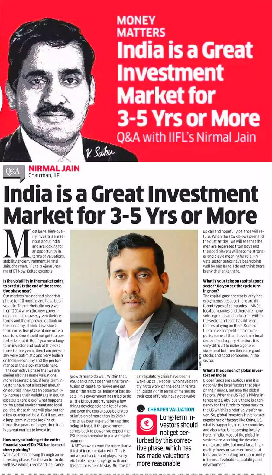 NBFC sector plays a vital role in economy's growth and is here to stay: Nirmal Jain, IIFL