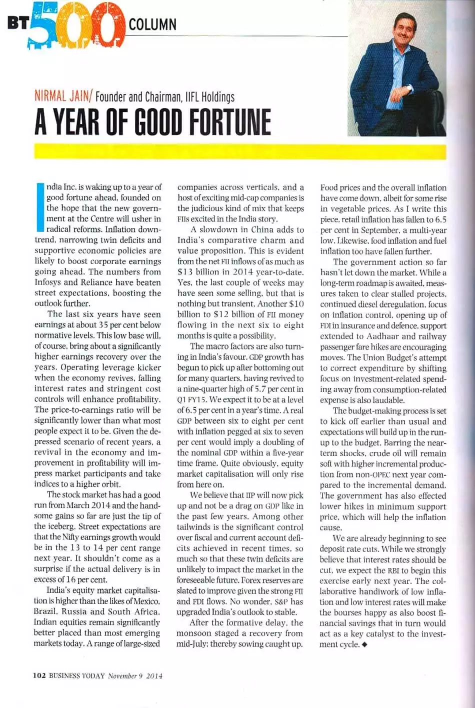 A year of good fortune
