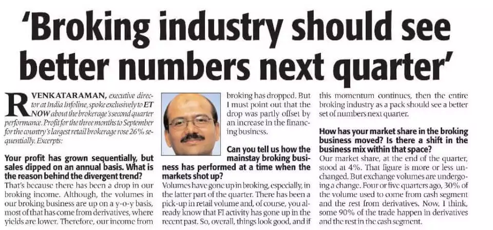 Broking industry should see better numbers next quarter