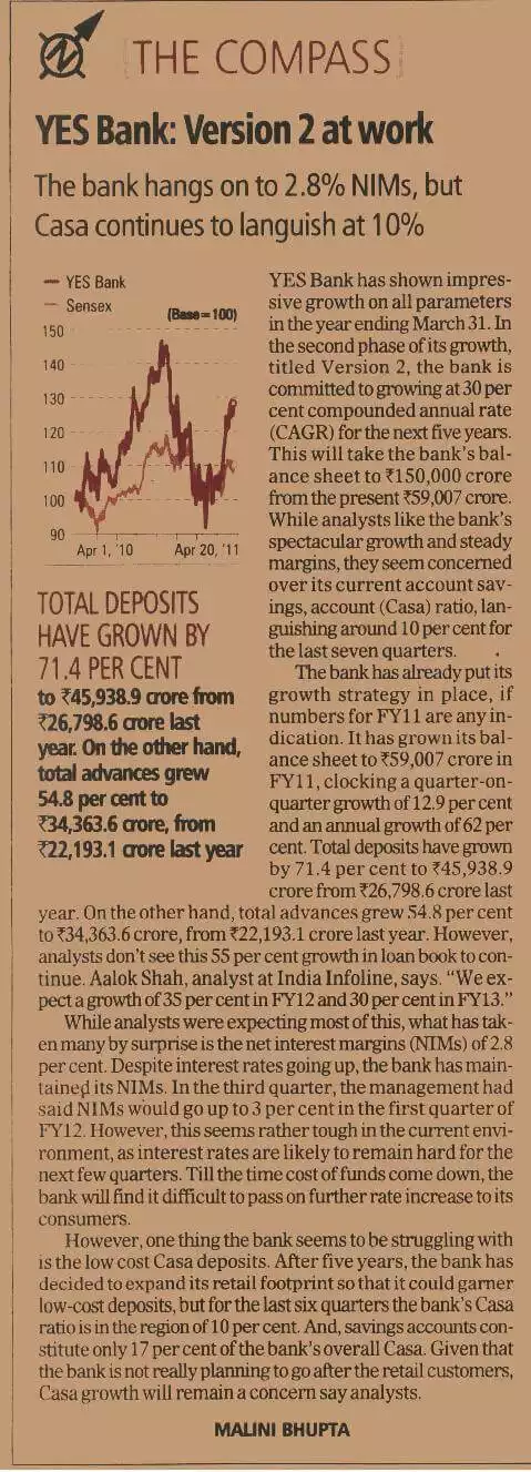 Yes Bank : Version 2 at work