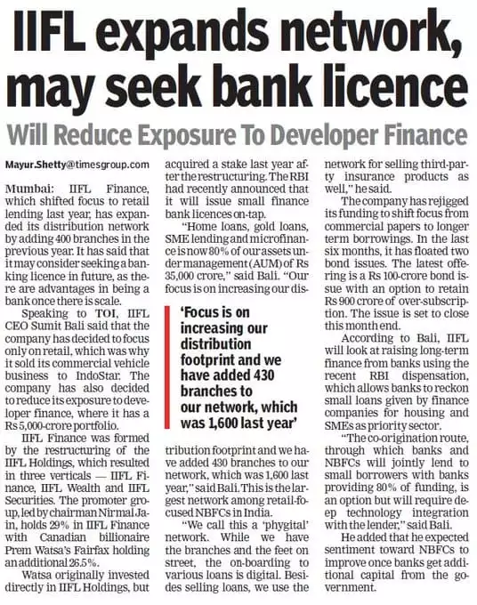 IIFL expands network, may seek bank licence