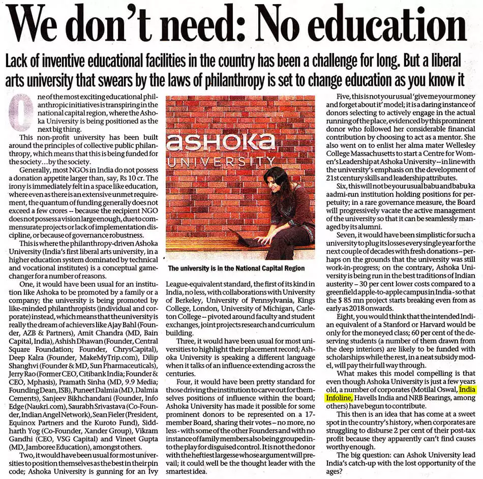 We don't need: No education