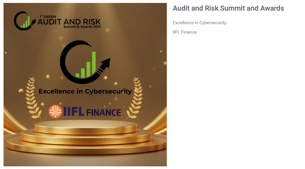 IIFL Finance awarded Excellence in Cybersecurity at 7th Edition Audit and Risk Summit and Awards 2025